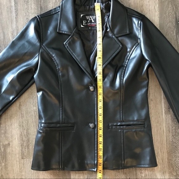 Emporio Armani Collezione Faux Leather Button Up Jacket- Medium- NWOTs! - Picture 9 of 10